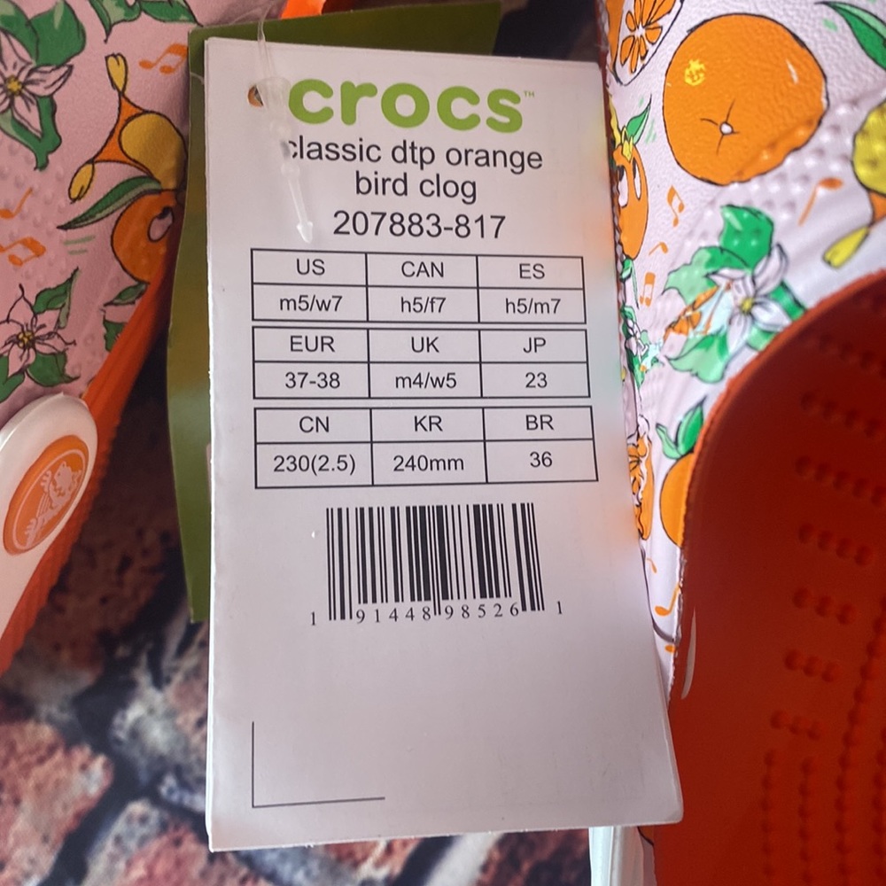 Disney Parks 2022 50th Anniversary Vault Orange Bird Adult Clogs Crocs M5/W7 - Picture 6 of 6
